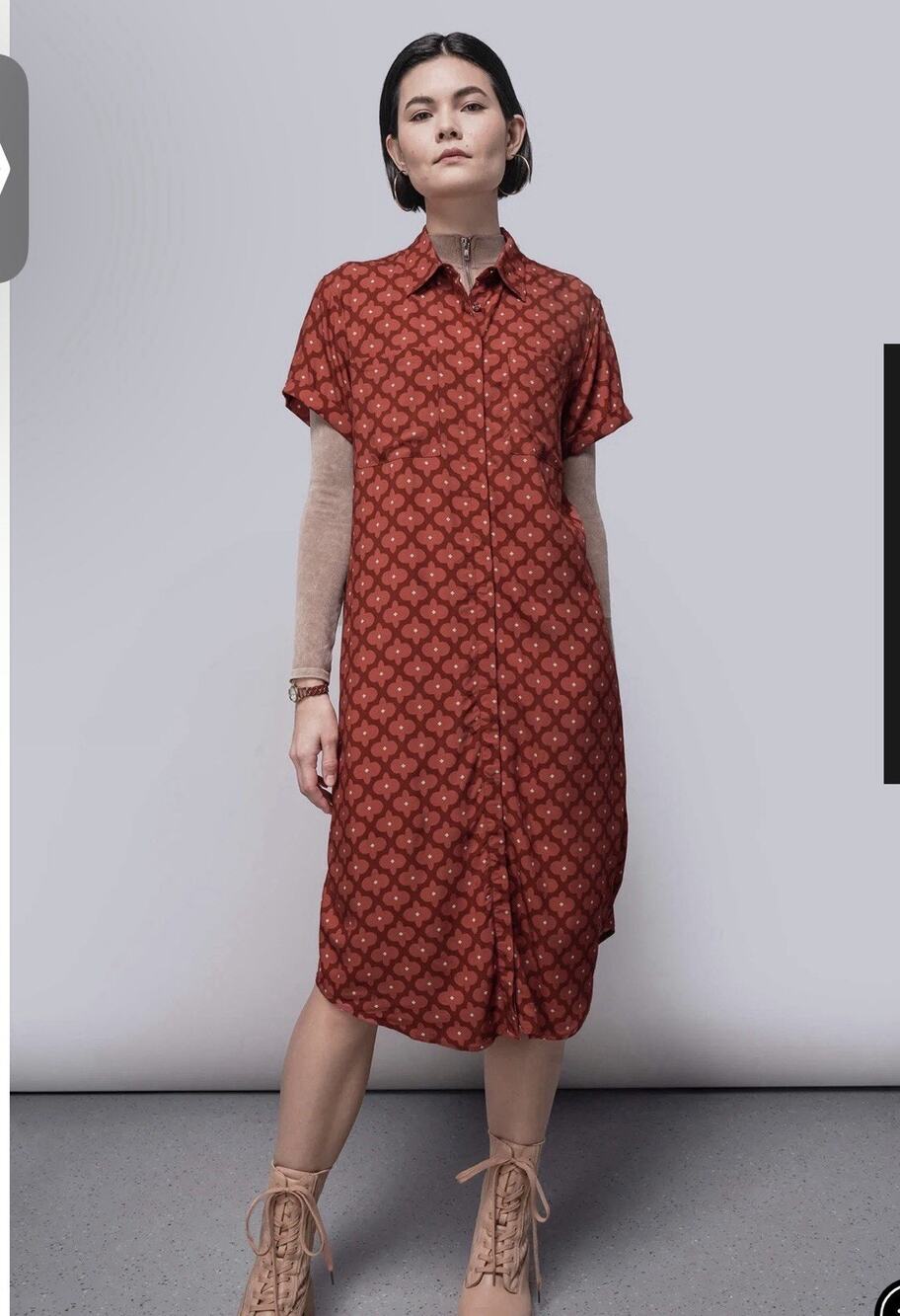 Wildfang The Empower Shirt Dress Women’s Modern Fleur Cinnamon Large